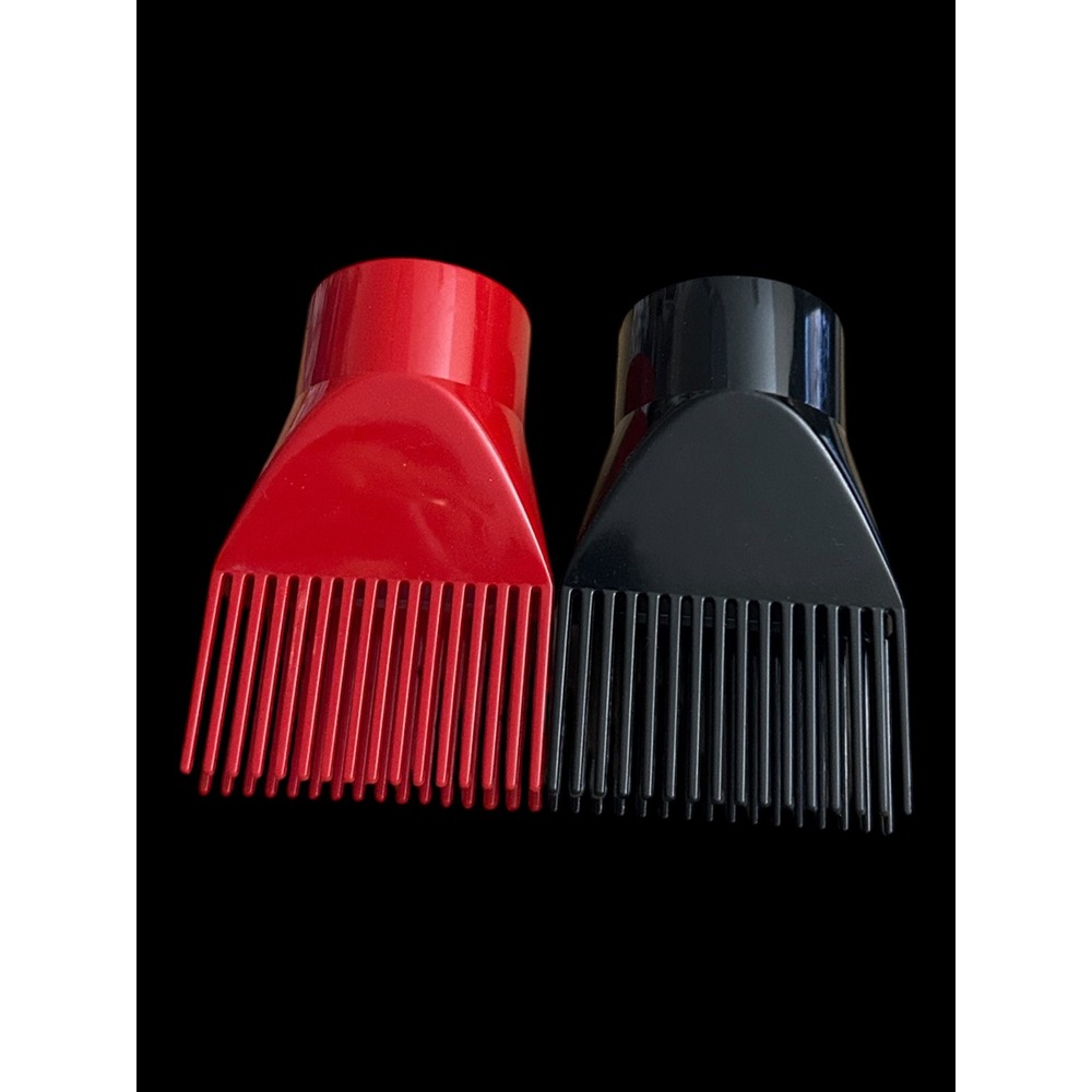 2 Pack Universal Hair Dryer Pick Attachment Set Red Black Detangler New